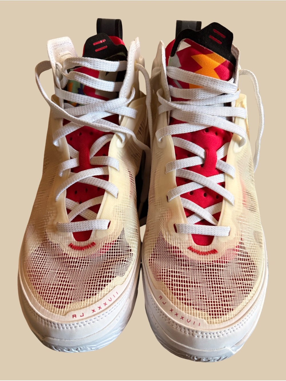 Men's White Jordan/ Red Performance Sneakers